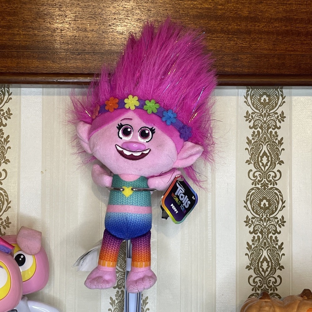 DreamWorks Trolls World Tour Poppy Plush 10" Stuffed Animal Toy 2020 Doll Pink